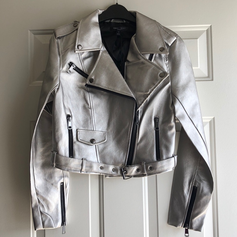 🏍Metallic Moto Jacket R+J Couture